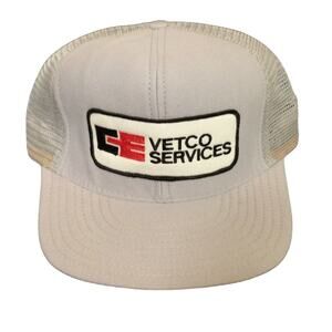 Vintage Vetco Services Snapback Hat Cap Trucker Patch Pipeline Adjustable 896A